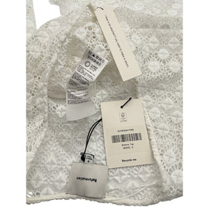 Reformation Lace White Simona Blouse Size 0