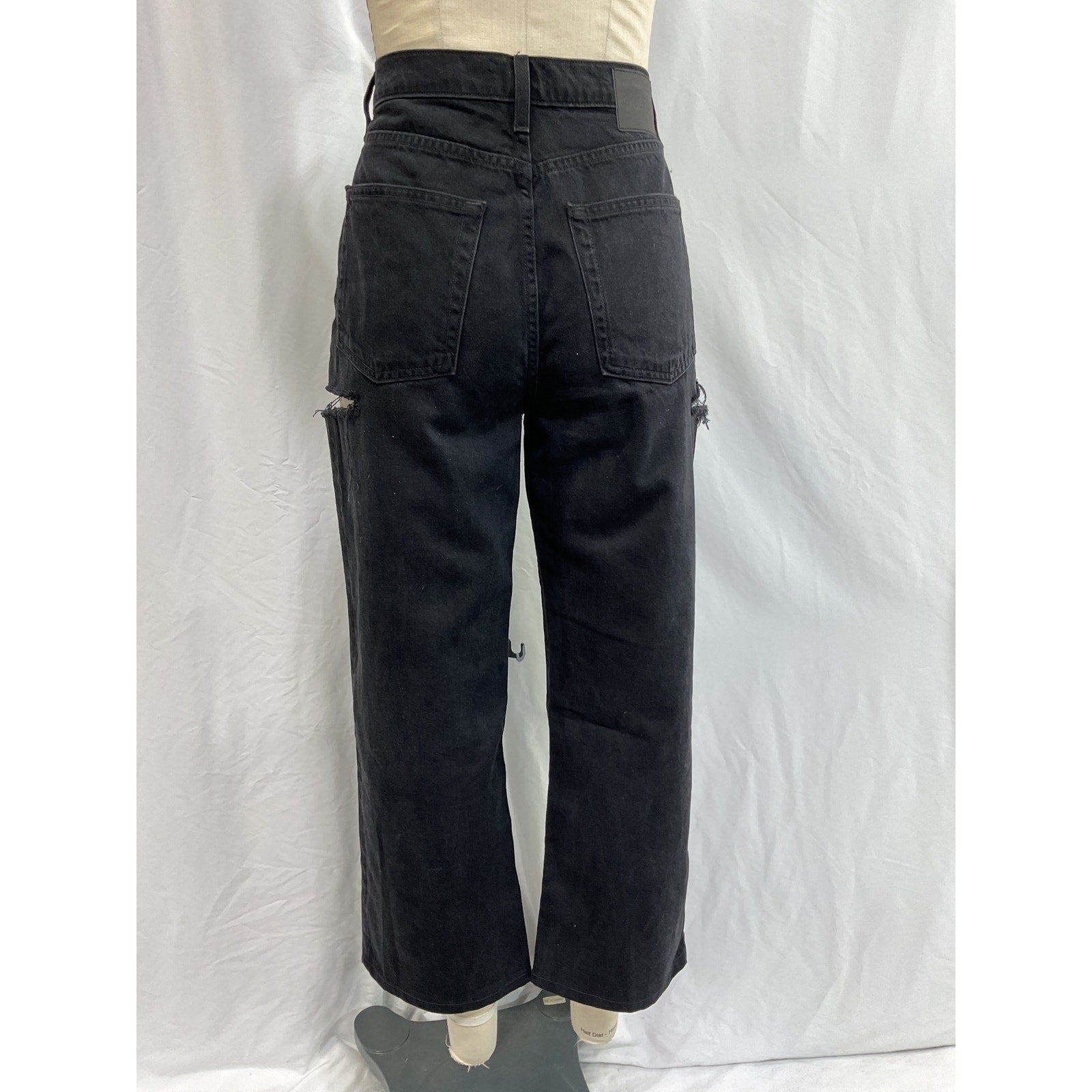 Grlfrnd 'Bella' Black Cotton Low Rise Boyfriend Denim Jean Size 27