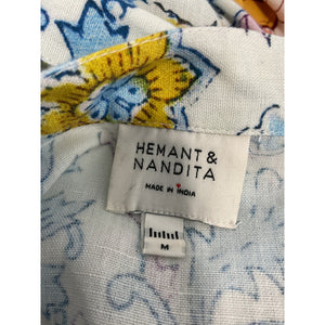 Hemant And Nandita Floral White Shirt Dress Size M