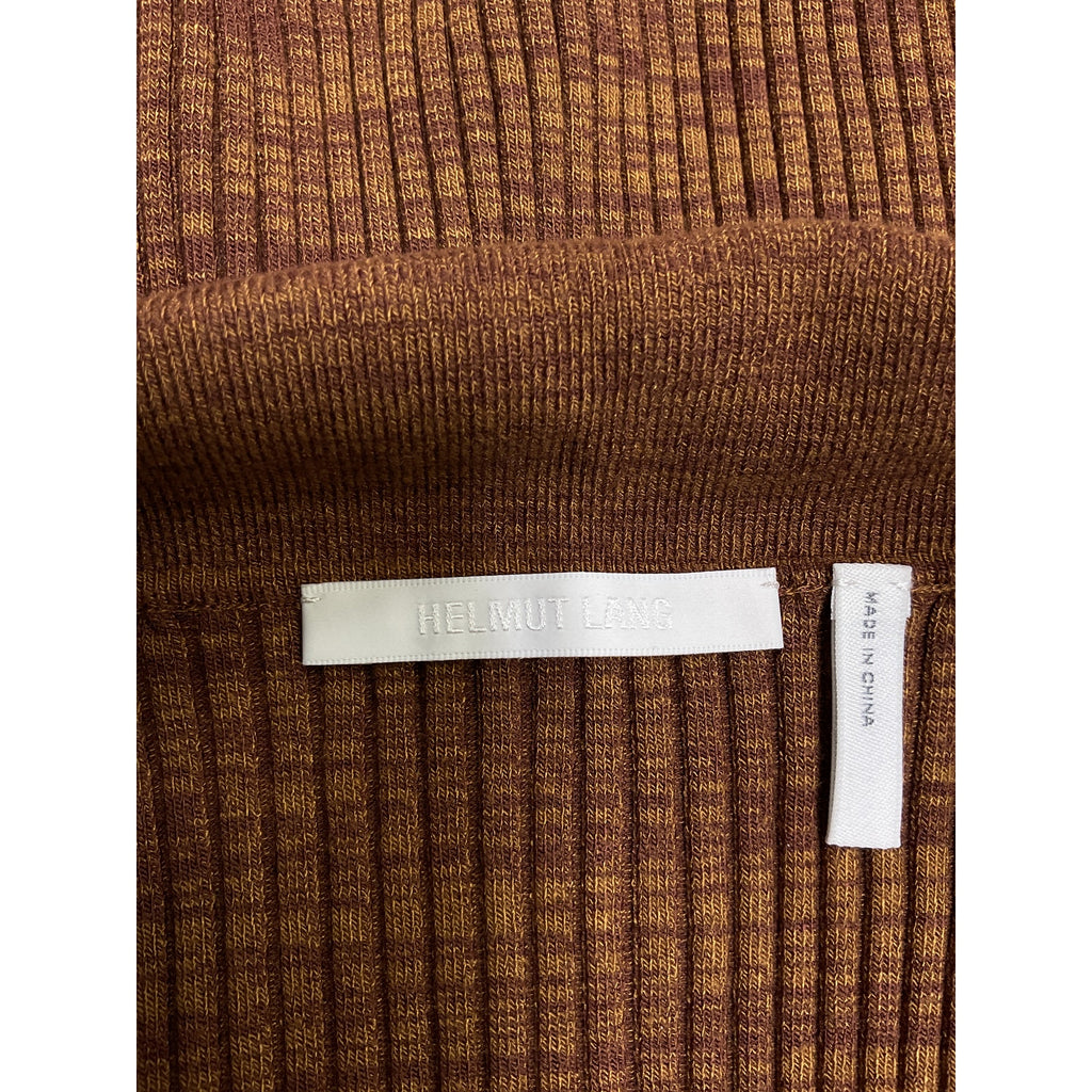 Helmut Lang 'Marl' Brown Viscose Rib Tank Top Size S