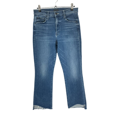 Mother Cropped Blue Insider Step Fray Denim Jeans Size 29