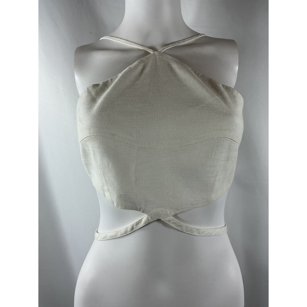 Cult Gaia 'Drew' Cream Linen Top Size S