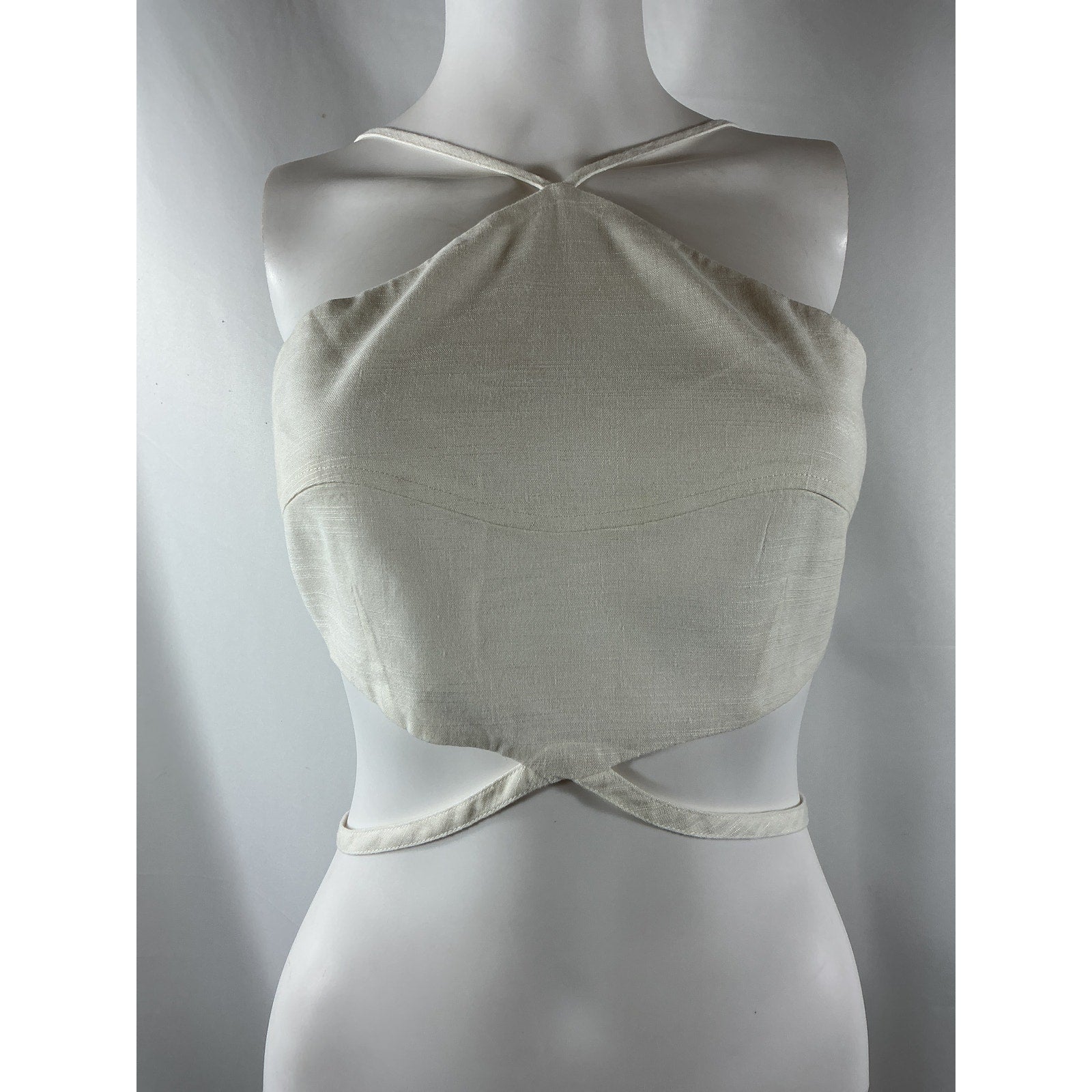 Cult Gaia 'Drew' Cream Linen Top Size S
