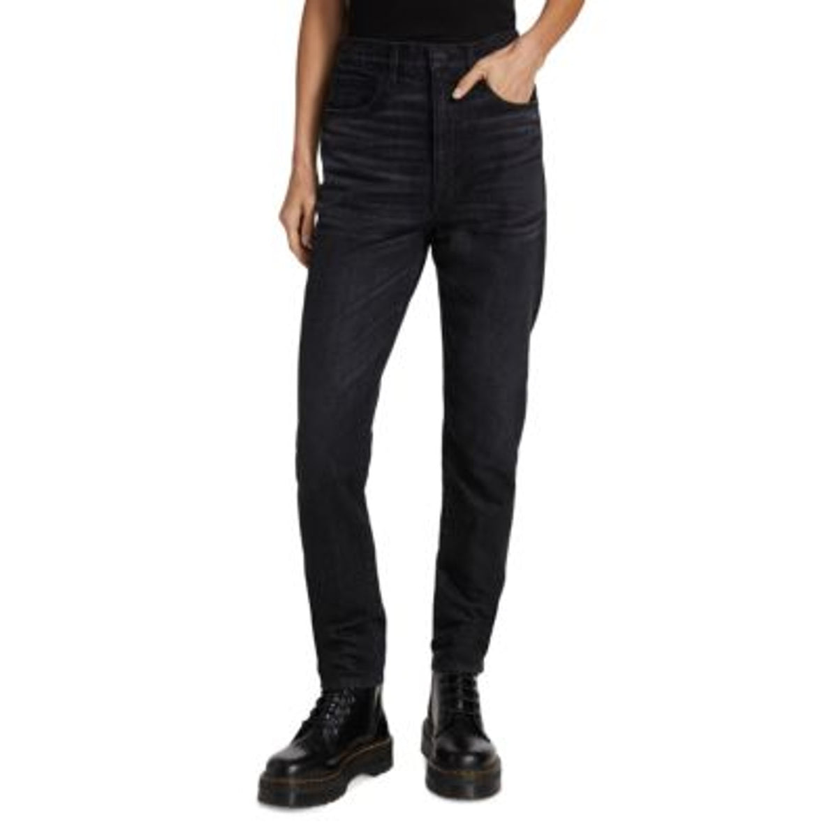 Slvrlake 'Beatnik' Black Cotton High-Rise Slim Jeans Size 26 (2-4)