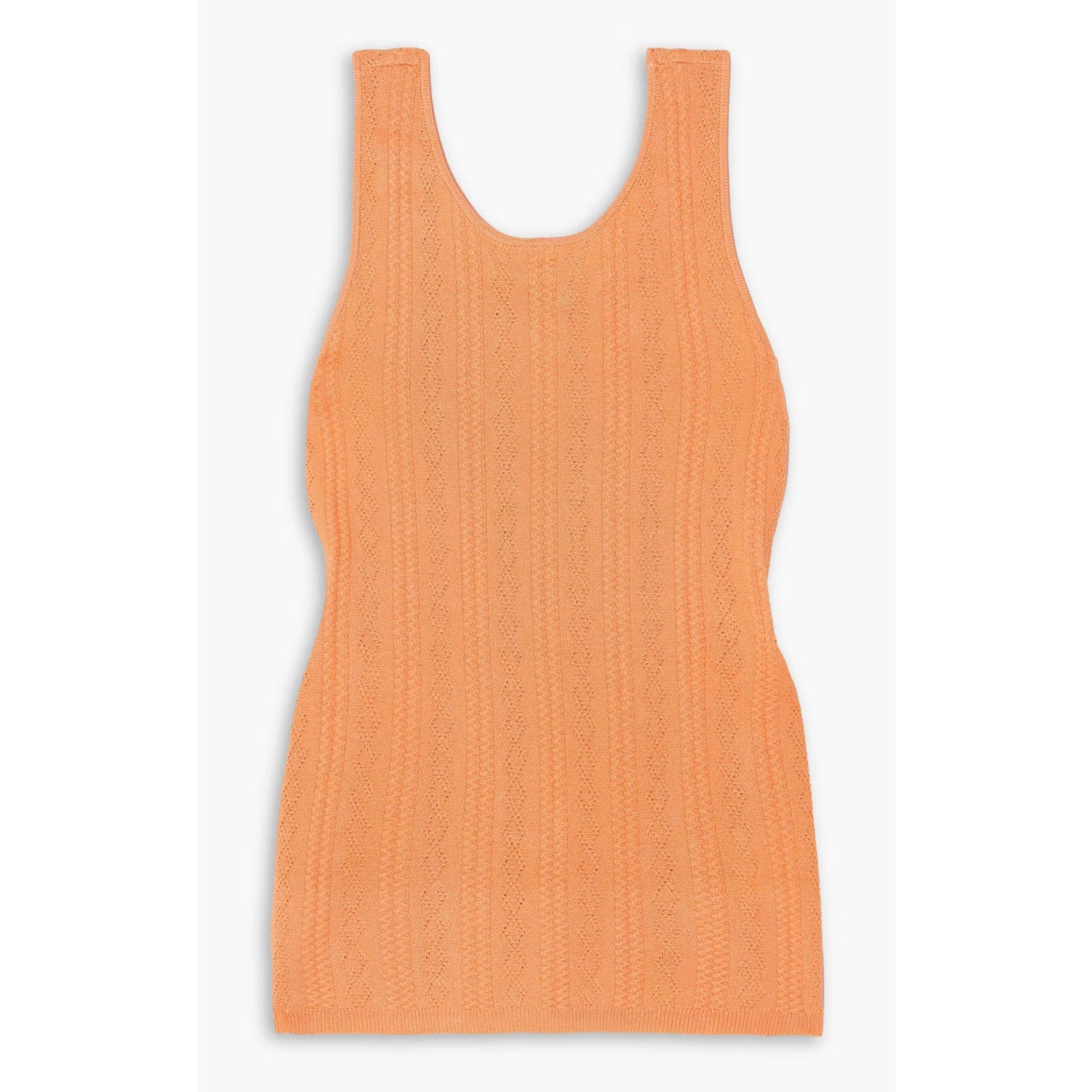 Remain Birger 'Christensen' Orange Liza Pointelle-Knit Cut Out Top Size DK 36 - NWT