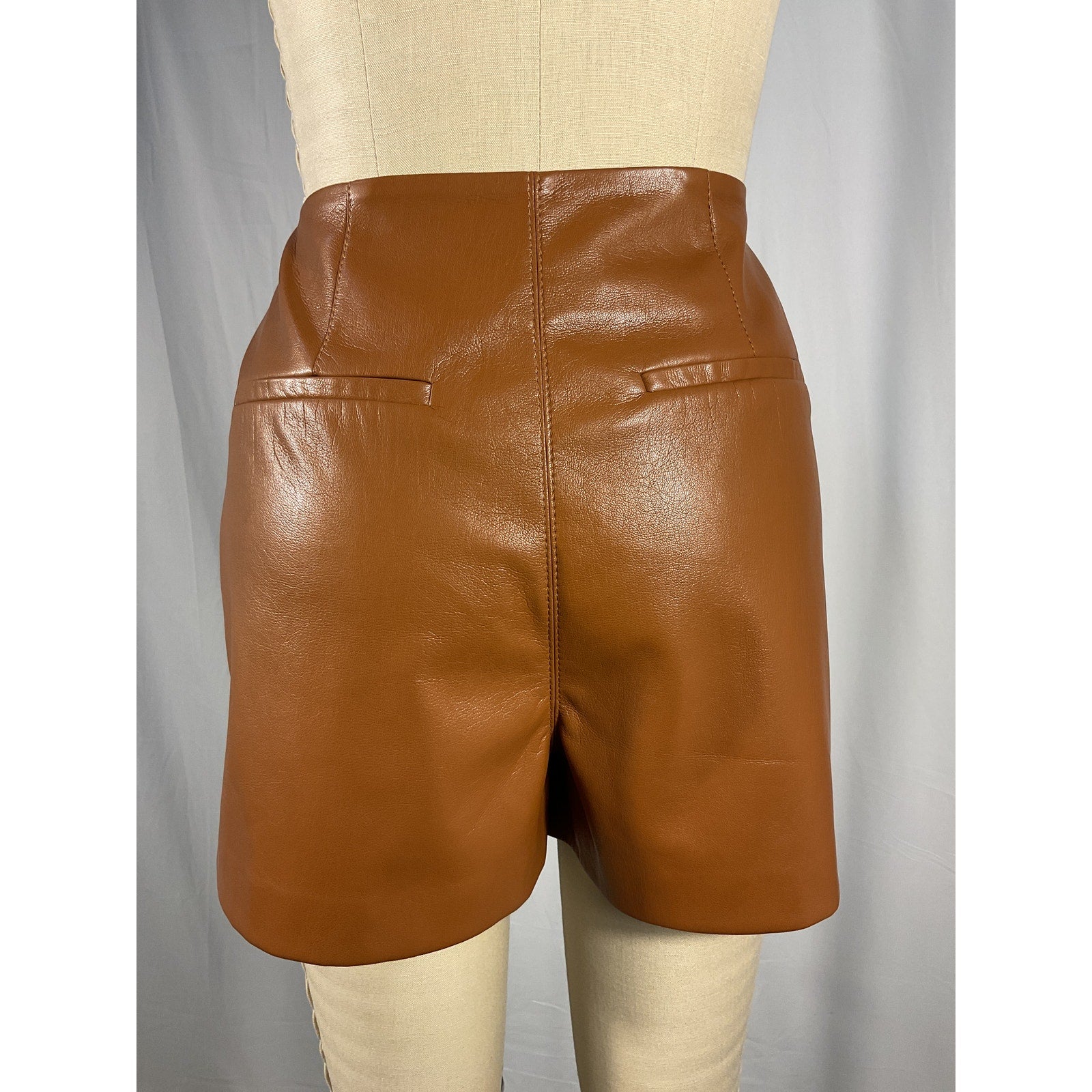 Nanushka 'Svana' Brown Faux Leather Skirt Size S