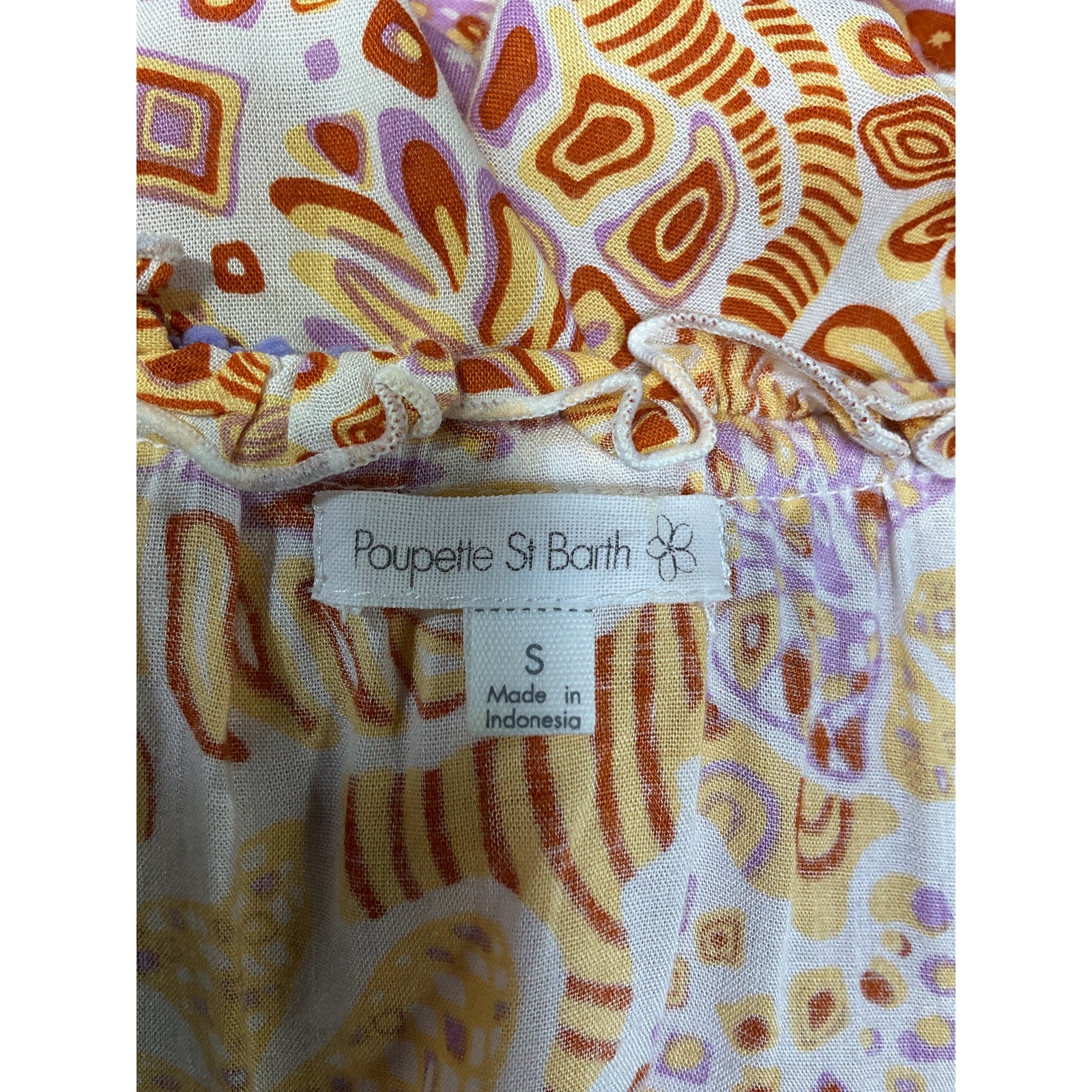 Poupette St Barth 'Clara' Orange Tassel Detail Mini Dress Size S