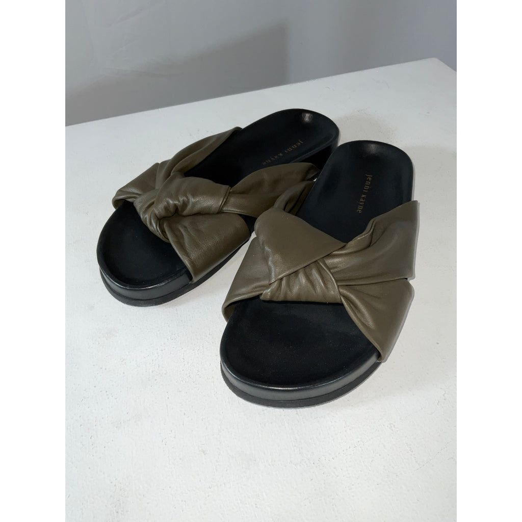 Jenni Kayne Brown Leather Knot Sandal Size 10