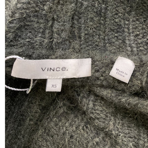 Vince Cozy Green Mirrored Cable Turtleneck Sweater Size XS