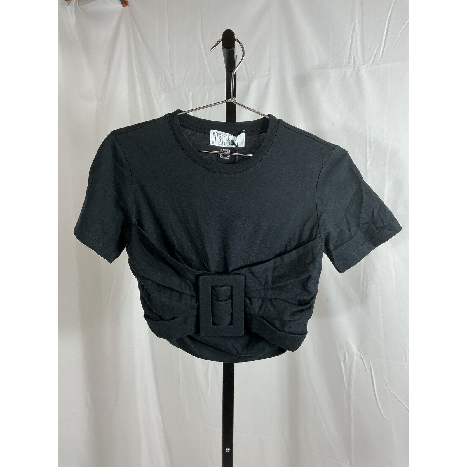 Giuseppe Di Morabito 'Cropped' Black T-Shirt Size XS - NWT