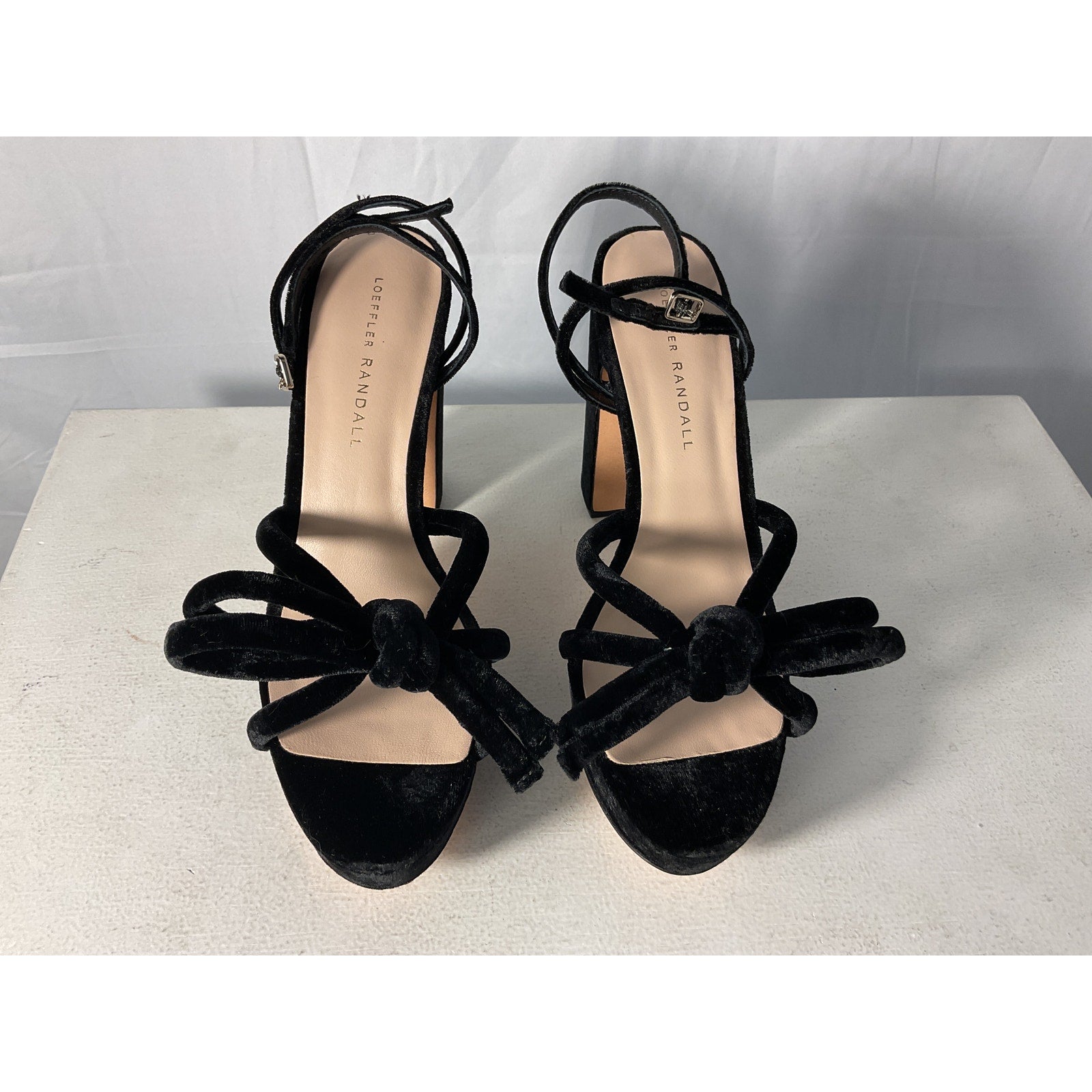 Loeffler Randall 'Melany' Black Velvet Sandal Size 7.5