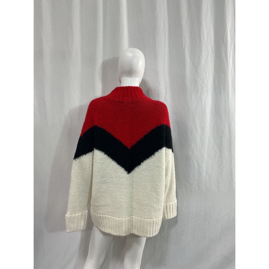 Pistola 'Maribel' Red Quarter Zip Pullover Sweater Size S