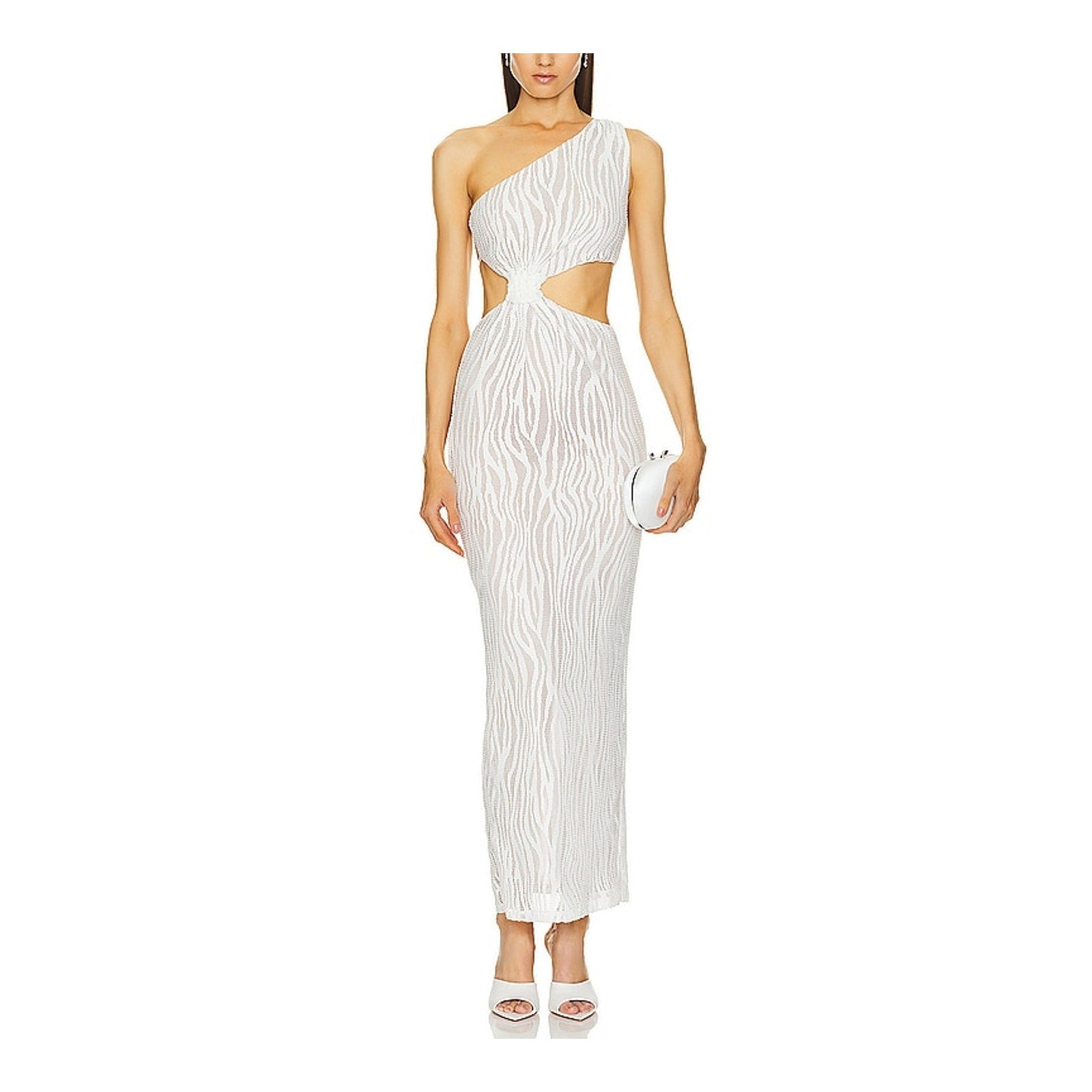 Michael Costello X Revolve 'Caroline' Ivory Polyester Maxi Dress Size XXS