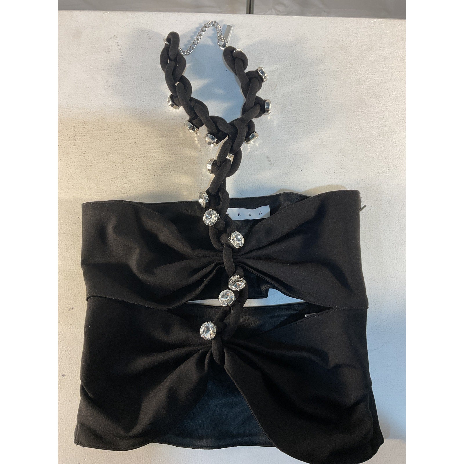Area Chain Link Black Rayon Halter Top Size XS