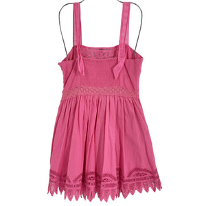 LoveShackFancy Delicate Fuchsia Eyelet Mini Dress Size 2