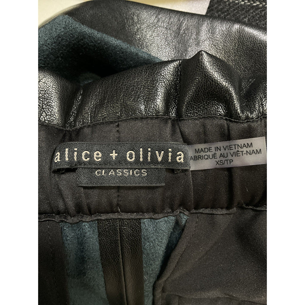 Alice + Olivia 'Reagan' Black Vegan Leather Shorts Size XS