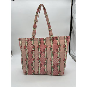 Sézane 'Flower' Pink Canvas Tote Bag