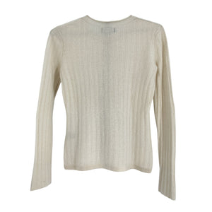 Naadam Ribbed Beige Crewneck Sweater Size S
