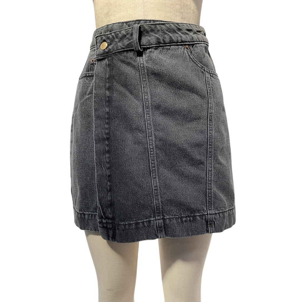 Eytys 'Jenna' Black Cotton Mini Skirt Size M