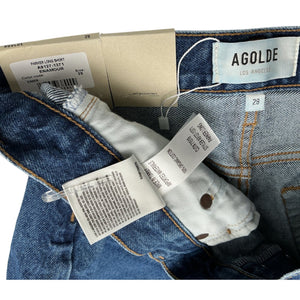 Agolde Classic Blue Parker Long Denim Shorts Size 29