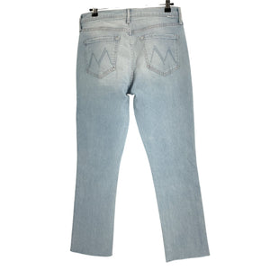 Mother Classic Blue The Mid Rise Dazzler Crop Fray Denim Jeans Size 29