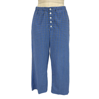 Dôen Checked Blue 'Morgan' Organic Cotton Size S Pants
