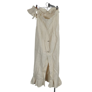 Jacquemus Ruffled Cream Le Raphia Artichaut Maxi Dress Size US 10 / FR 42
