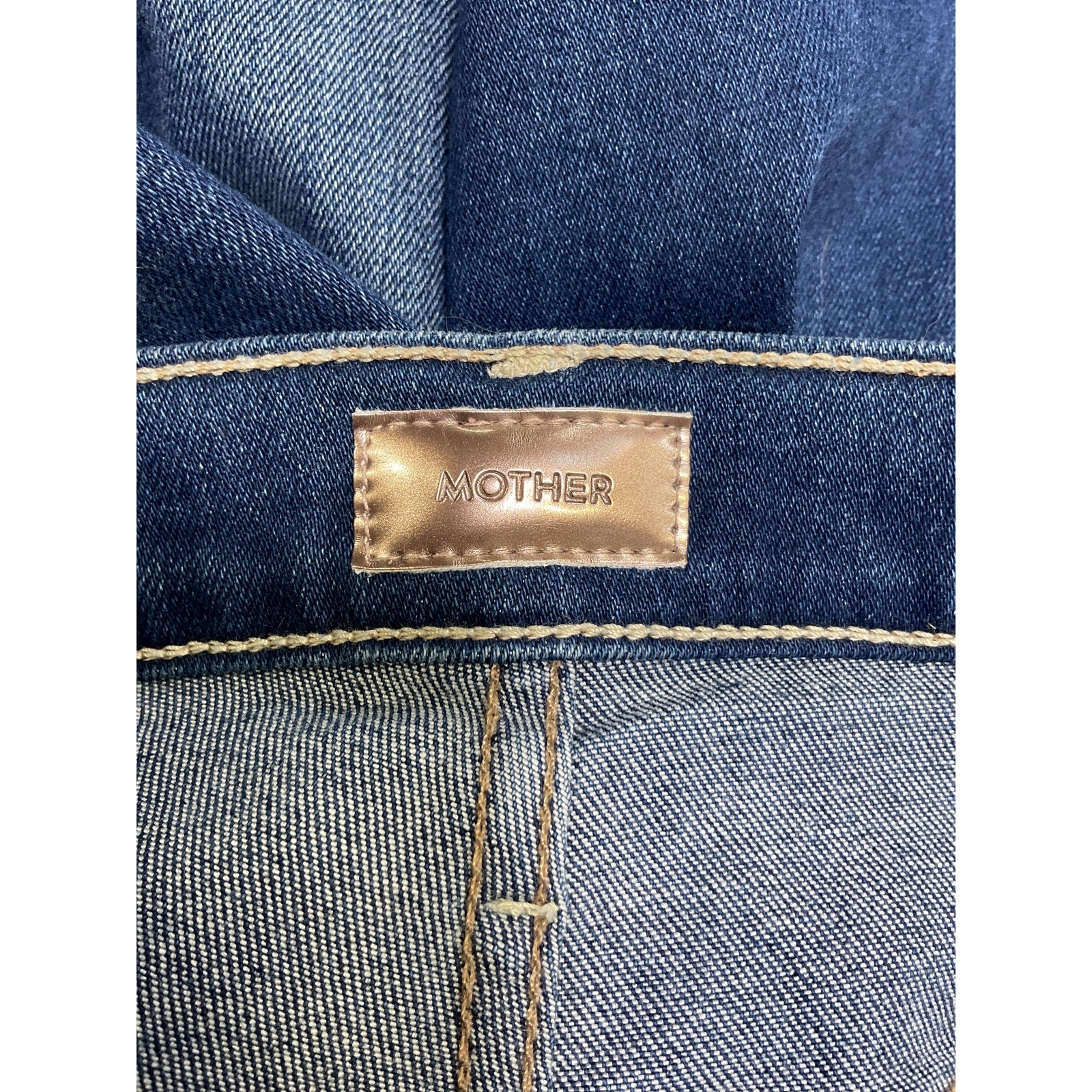 Mother 'The Hustler' Blue Cotton Ankle Fray Denim Jean Size 30