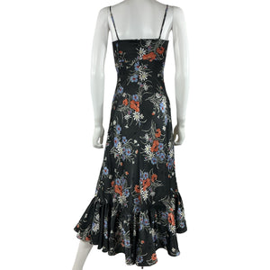 Cinq à Sept Ruffled Obsidian Multi Penny Maxi Dress Size 0