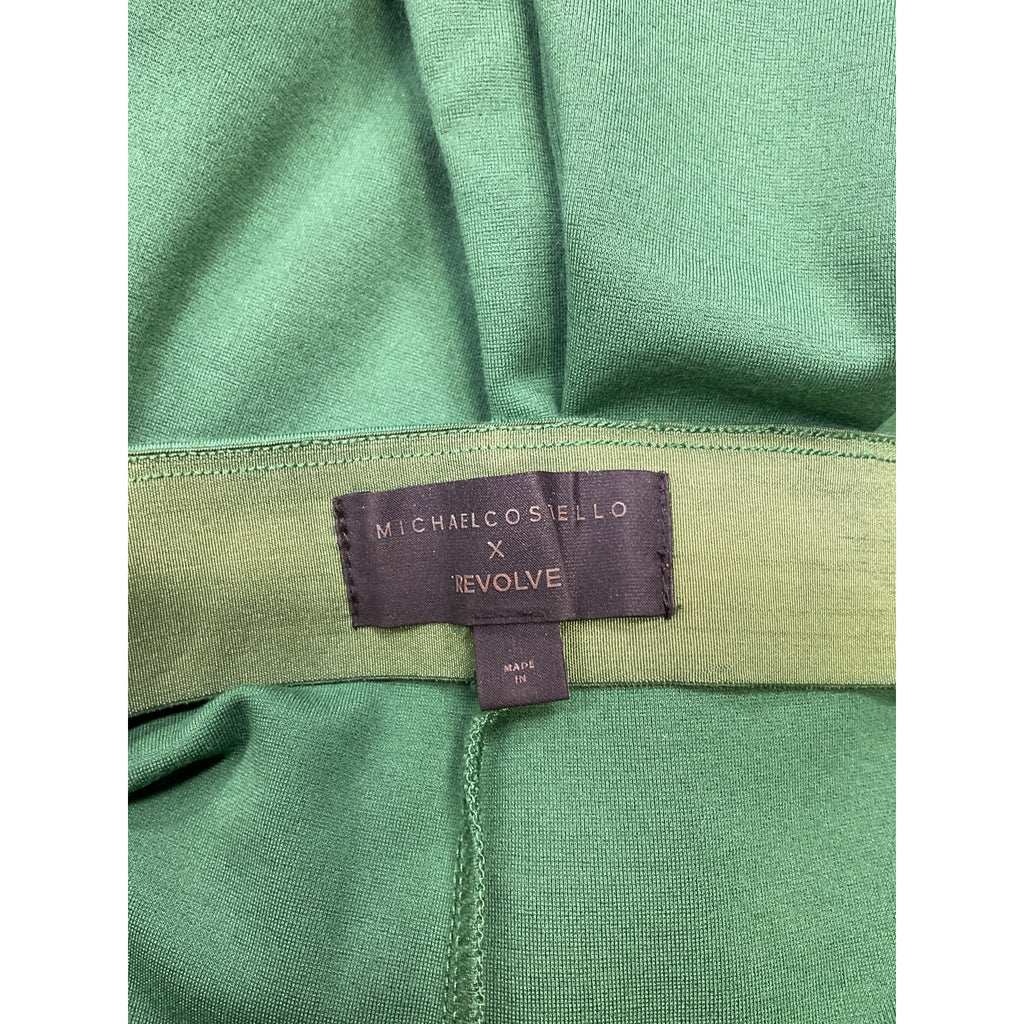 Michael Costello x Revolve 'Amira' Green Rayon Midi Skirt Size L