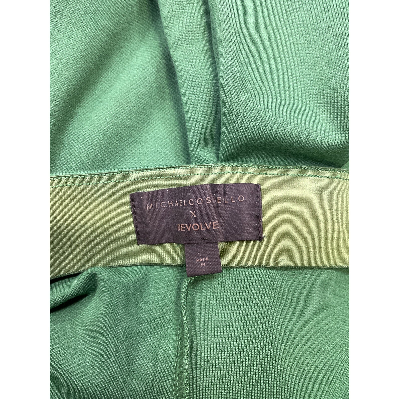 Michael Costello x Revolve 'Amira' Green Rayon Midi Skirt Size L