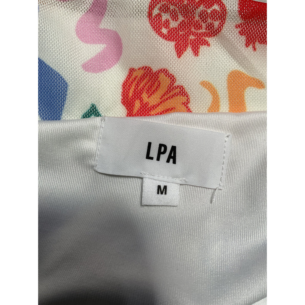 Lpa 'Giada' White Polyester Midi Skirt Size M