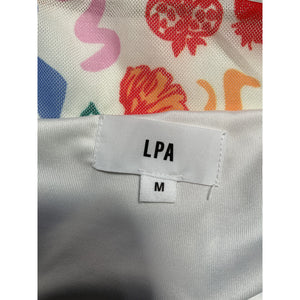 Lpa 'Giada' White Polyester Midi Skirt Size M