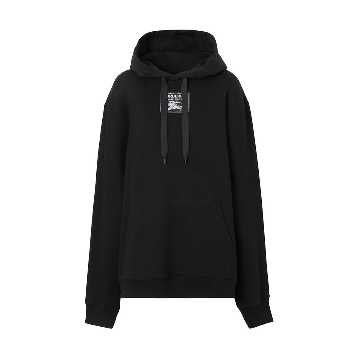 Burberry Logo Patch Black Vivienne Hooded Size Small Sweatshirt NWT