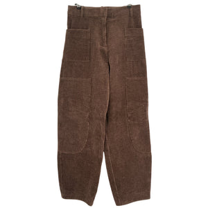 Ganni Textured Brown Seersucker Corduroy Pants Size 36