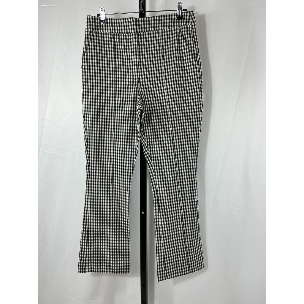 Veronica Beard 'Tani' Black Cotton Gingham Pant Size 8