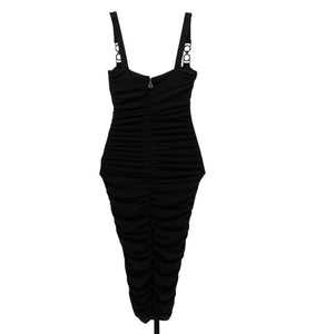Nookie Ruched Black Fortune Midi Dress Size S