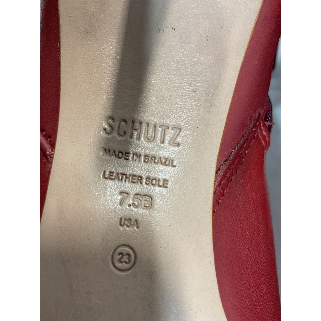 Schutz 'Mikki' Brown Mid Pointed Toe Boot Size 7.5