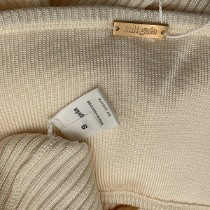 Cult Gaia Ribbed Beige Cameron Midi Dress Size S