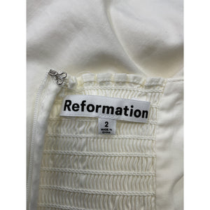 Reformation 'Michaela' White Cotton Dress Size 2