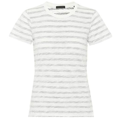 Atm Anthony 'Thomas Melillo' White  Striped Cotton T-Shirt Size S