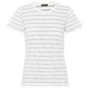 Atm Anthony 'Thomas Melillo' White  Striped Cotton T-Shirt Size S