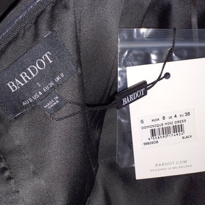 Bardot Sculptural Black Domonique Mini Dress Size 4 NWT