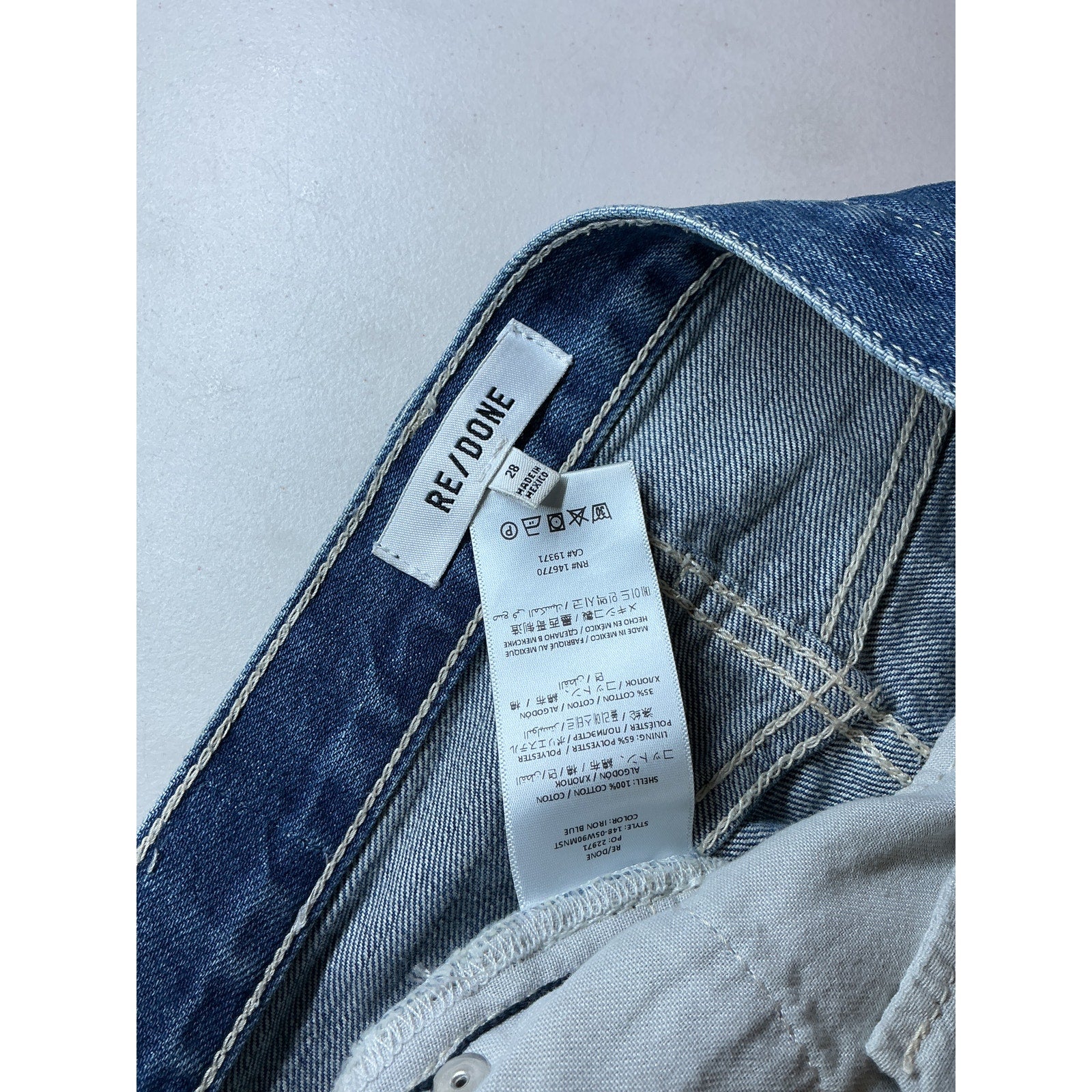 Re/Done Originasl 90S Blue Cotton Mini Skirt Size 28