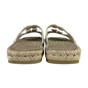 Gucci White Leather Interlocking G Cutout Slide Sandals Size 37.5 IT / US 7.5