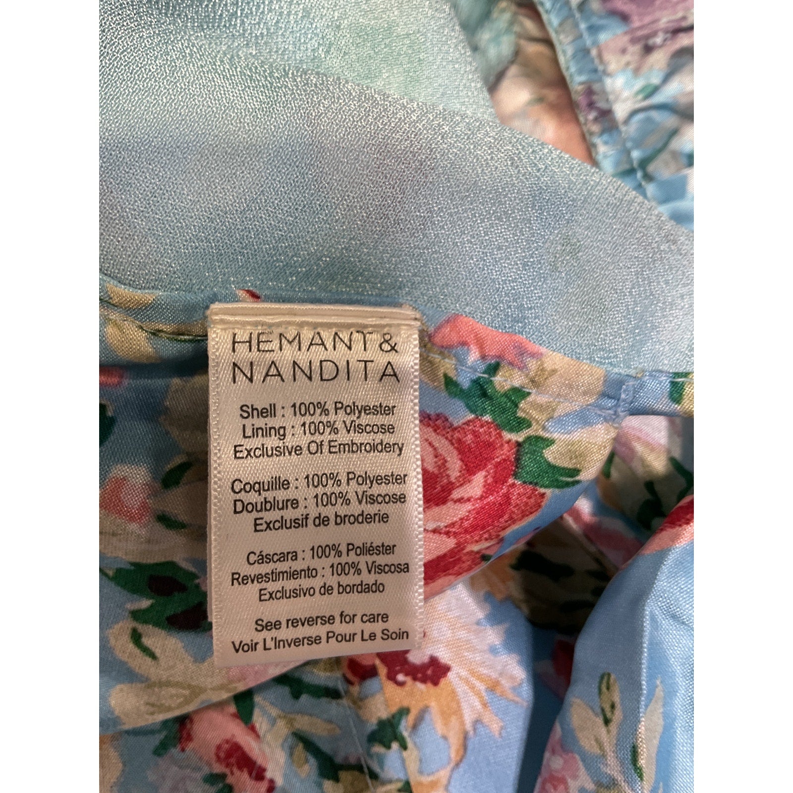 Hemant And Nandita Blue Satin Top Size S