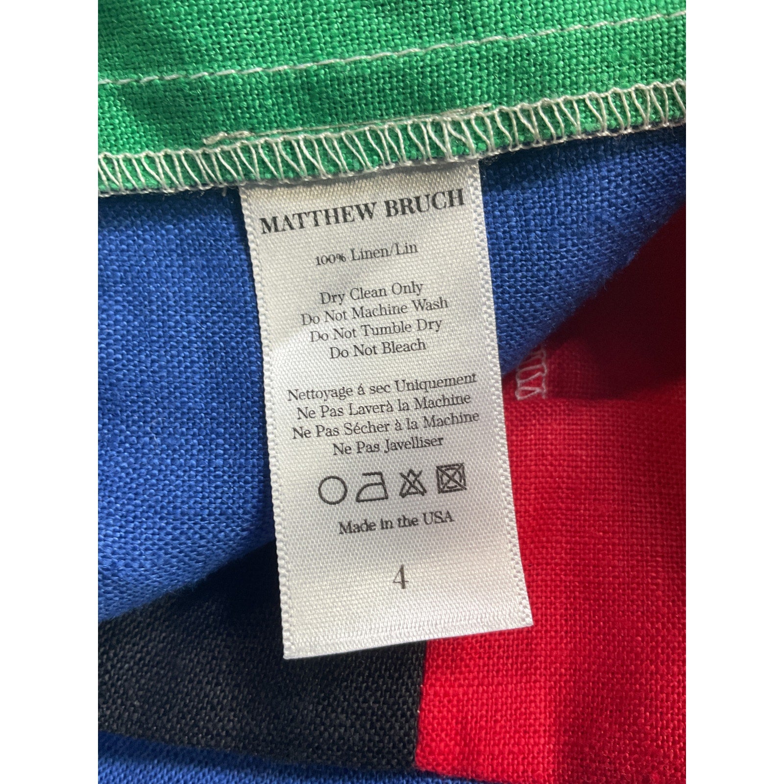 Matthew Bruch 'Patchwork' Blue Mini Skirt Size 4