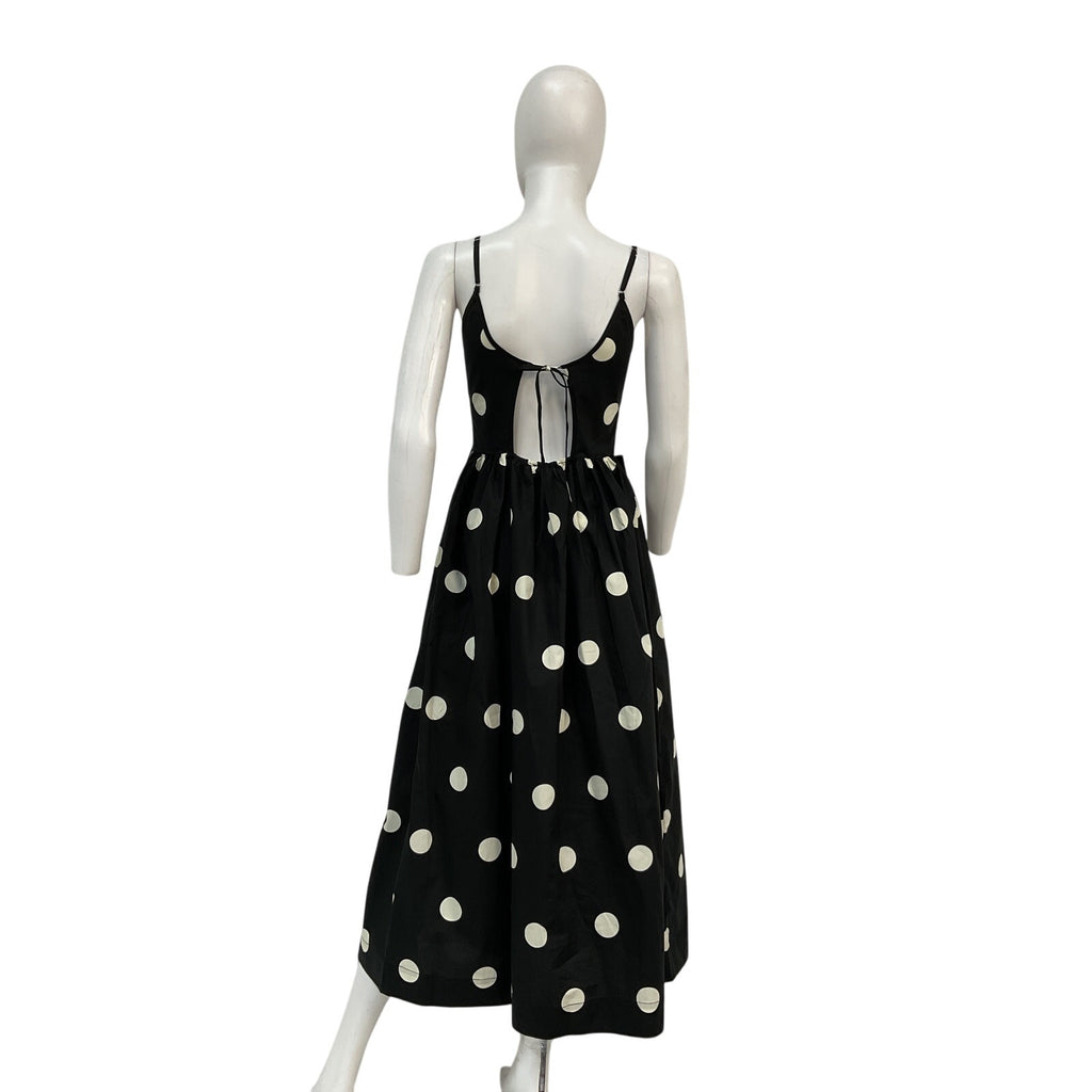 Ciao Lucia 'Neroni' Black Cotton Dress Polka Dot With Bows Size XS