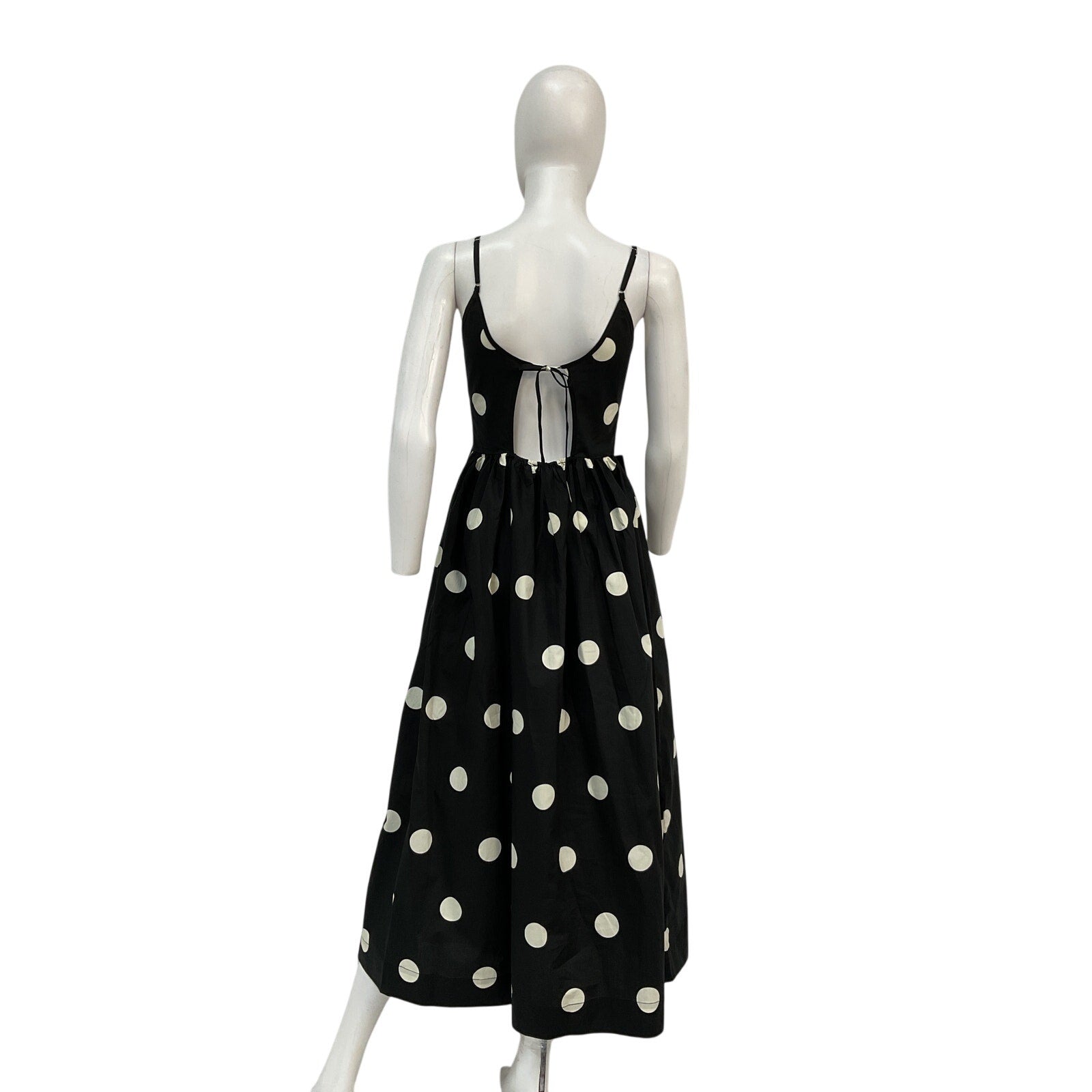 Ciao Lucia 'Neroni' Black Cotton Dress Polka Dot With Bows Size XS