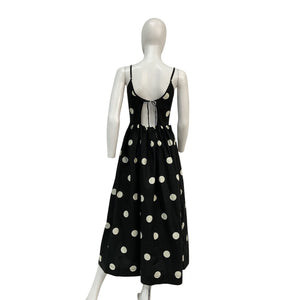 Ciao Lucia 'Neroni' Black Cotton Dress Polka Dot With Bows Size XS